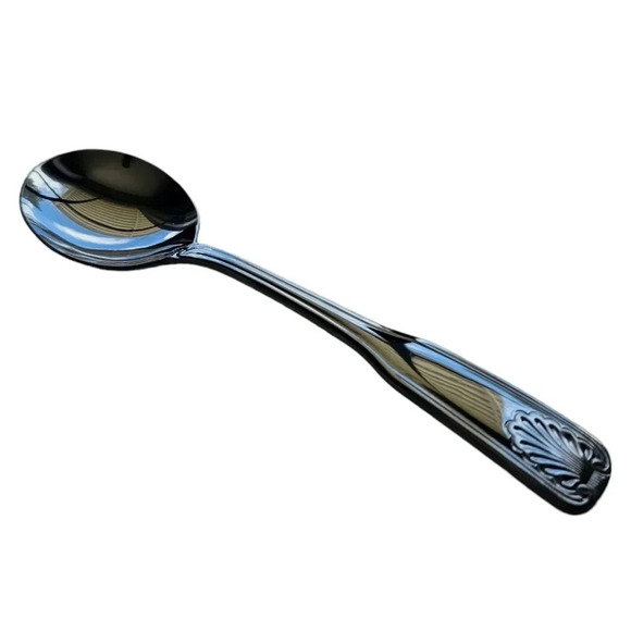 Stainless Steel Soup Spoons Adams-Burch Bouillon Spoons Set Of 6 New - Picture 2 of 5